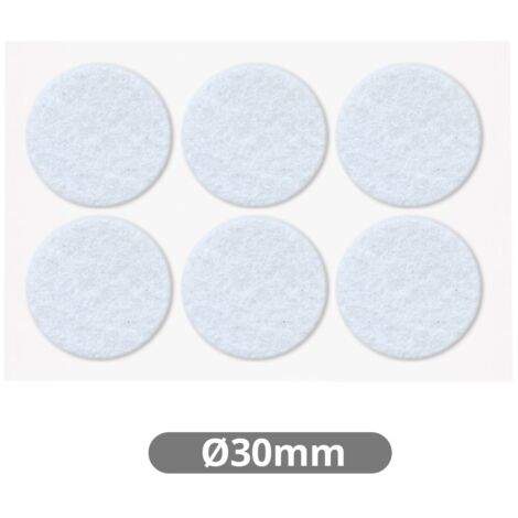 Set 6 fieltros adhesivos redondos Ø30mm Blanco GSC 003802753