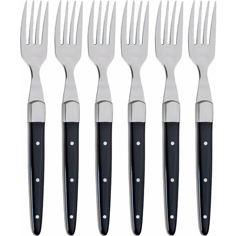 Set 6 Forchette in Acciaio Manico in Plastica Kiki Nero