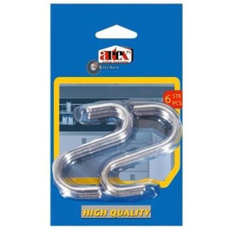 Set 6 Ganci Multiuso Esse Artik in Metallo Cromati Artex