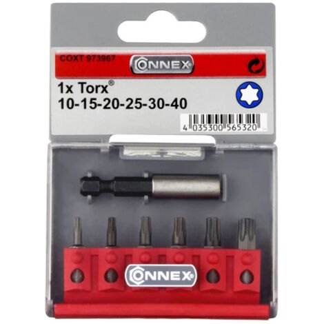 set 6 inserti torx connex "max-power" con supporto magnetico