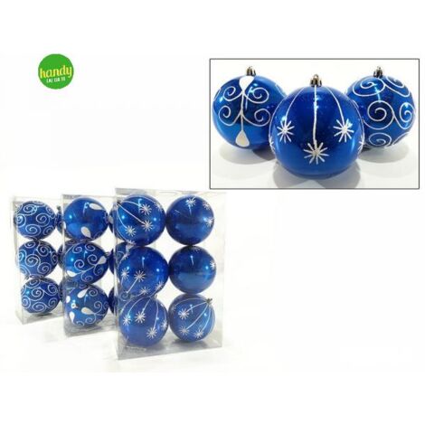 Set 6 palle natalizie general trade Ø 10cm blu