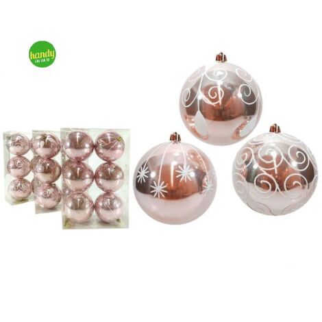 Set 6 palle natalizie general trade Ø 10cm rosa