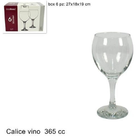 Set 6 Pezzi Services Calice Calice Misket In Vetro 365cc Bevande Vino