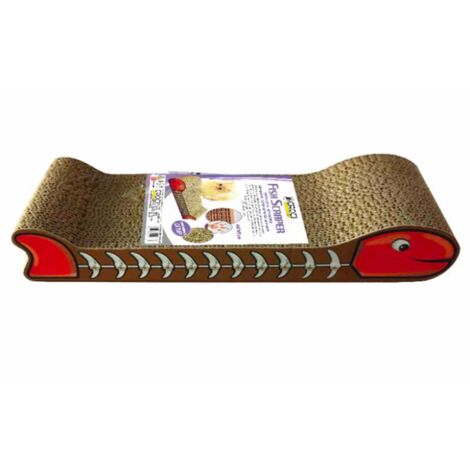 Set 6 pezzi Tiragraffi Cartone modello Fish cm 44 con con Catnip