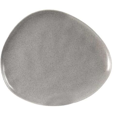 SET 6 PIATTI PIANI IN CERAMICA DA 30 CM IN COLORE GRIGIO AD EFFETTO MARMO