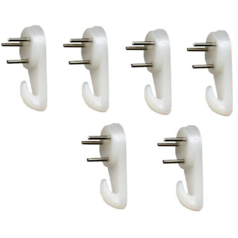Set 6 Piece Gancis Gancis Pour Les Cadres Cadre De Mur En Nylon Avec Des Clous 3 Cm