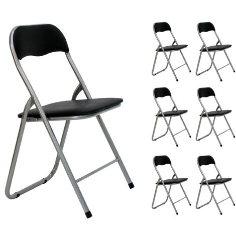 SET 6 PZ Sedia pieghevole con struttura in acciaio