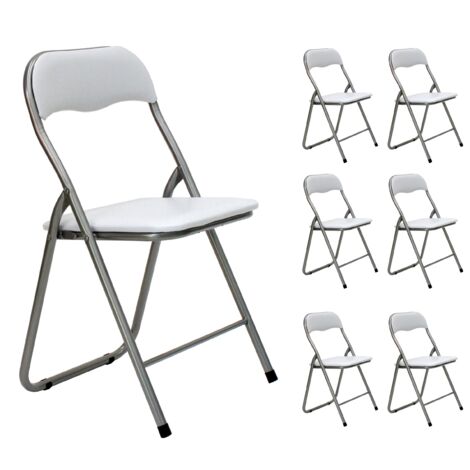 SET 6 PZ Sedia pieghevole con struttura in acciaio
