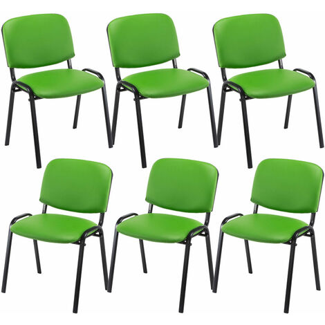 Set 6 sedie Conferenza Ken in Similpelle verde