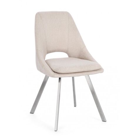 Set 6 Sedie da Pranzo in Fibra Sintetica, Beige