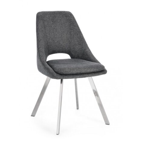 Set 6 Sedie da Pranzo in Fibra Sintetica, Grigio Scuro