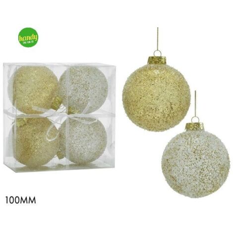 Set 6 Sfere General Trade Ø 100mm con Glitter Oro
