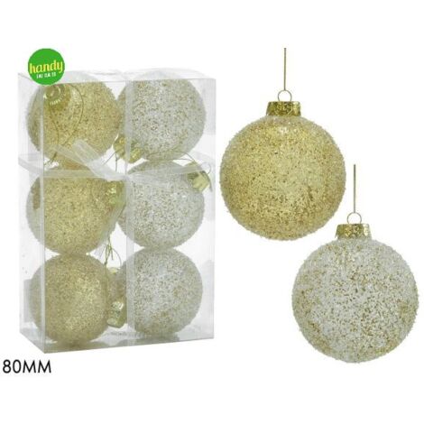 Set 6 Sfere General Trade Ø 80mm con Glitter Oro