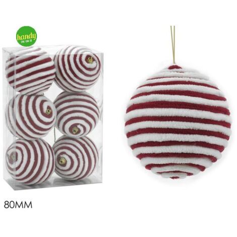 Set 6 Sfere General Trade Ø 80mm Rosso e Bianco