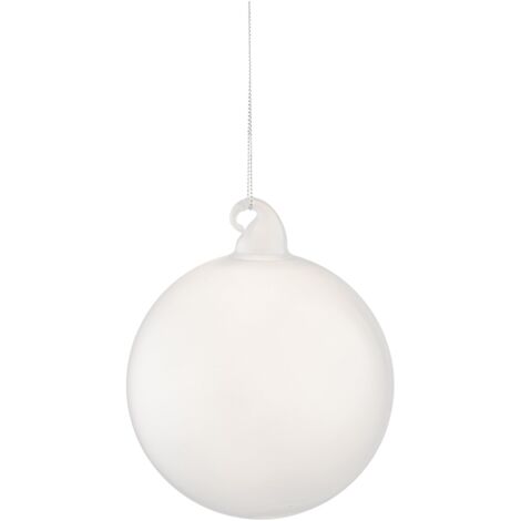 Set 6 sfere in vetro bianco latte 10 cm