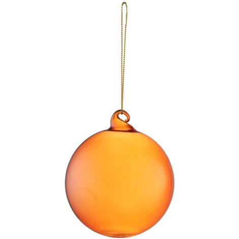 Set 6 sfere in vetro colorato doppio tono whisky 10 cm.