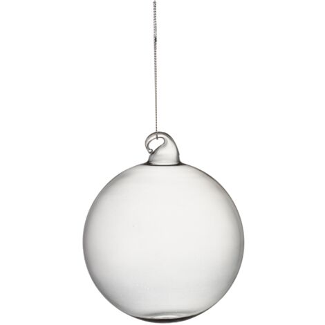 Set 6 sfere in vetro grigio fumè 10 cm.