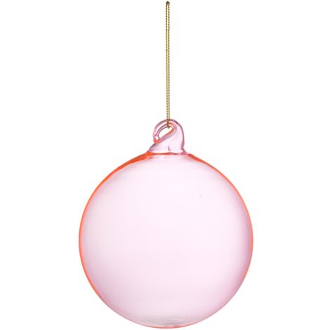 Set 6 sfere in vetro rosa 10 cm.