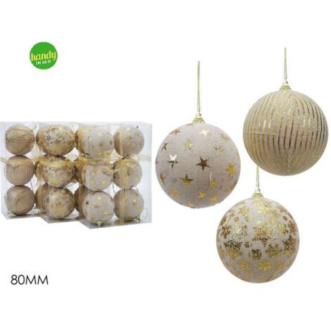 Set 6 sfere natalizie general trade Ø8cm iuta oro