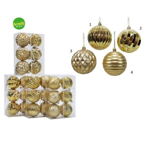 Set 6 sfere natalizie general trade Ø8cm oro