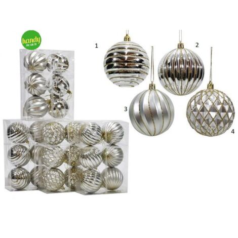Set 6 sfere natalizie general trade Ø8cm silver