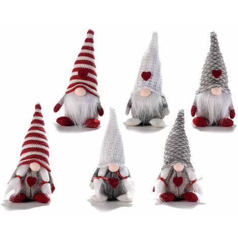Set 6 Statuine Babbo e Mamma Natale Addobbi Natalizi per la Casa Idea Regalo Natale