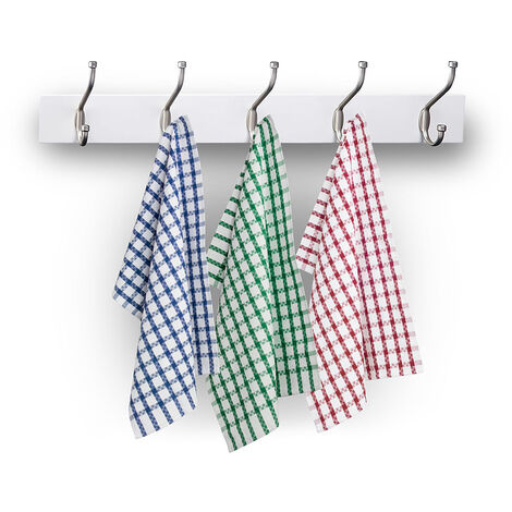 Set 6 Strofinaccio Asciugamano Cucina In Cotone Tinto Filo Modello Tiffany