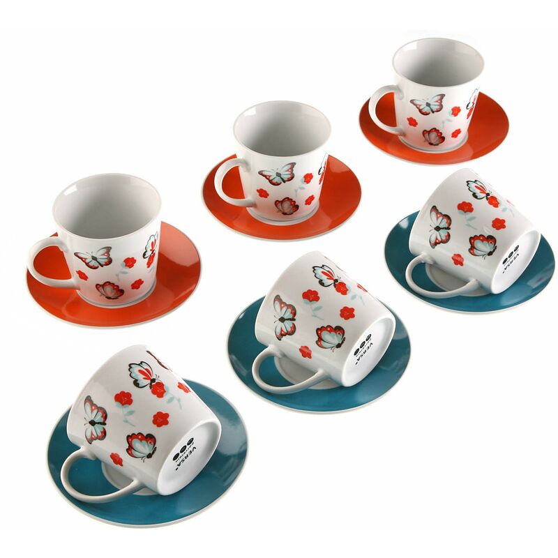 

Set 6 tazas de te con plato ma - Rogal