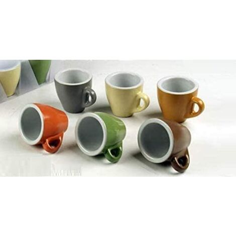 SET 6 TAZZINE DA CAFFÈ CON MANICO MULTICOLOR