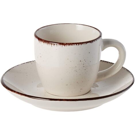Set 6 tazzine per caffè con il piattino Stay Stoneware Beige in Linea Louise