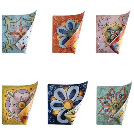 Set 6 Tovagliette Double Face 37x37 cm in Plastica VdE Tivoli 1996 Infinito