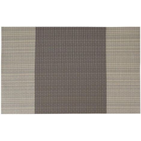Set 6 tovagliette in PVC lavabili antiscivolo ecologiche, 30 x 45 cm - Righe caffè -