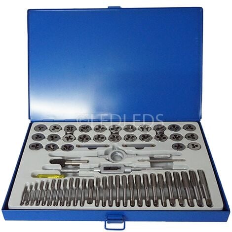 SET FILIERA FILETTATURA 110pz FILIERE MASCHI FEMMINE MISURE METRICHE  POLLICI, Tooltek