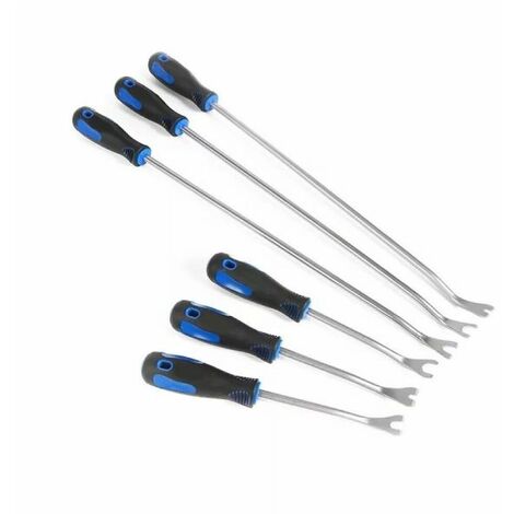 Set 6pz leva rimozione trim clip pannelli auto staccabottoni in acciaio 01041