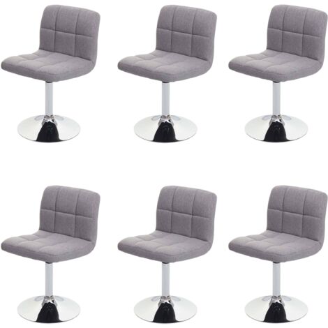 Set 6x sedie lounge Kavala elegante moderno tessuto 44x43x76cm grigio chiaro