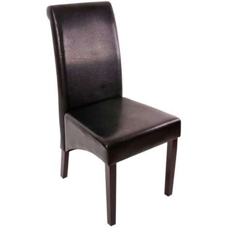 Set 6x sedie M37 soggiorno sala pranzo elegante lounge pelle 50x46x99cm nero piedi scuri