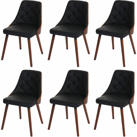 Set di 4 sedie scandinave Lalix in legno nero e similpelle nera