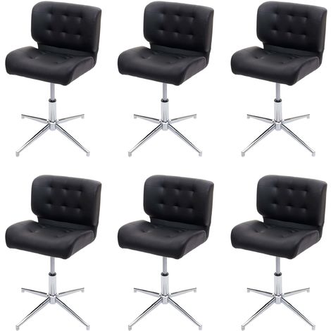 Set 2x sedie sala pranzo ufficio HWC-H42 girevole regolabile tessuto grigio  piede nero