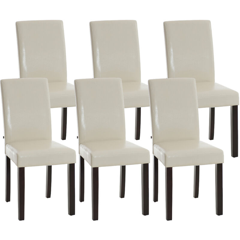 

Set De 6 Sillas De Comedor Ina ~ Base Marrón Oscuro Crema