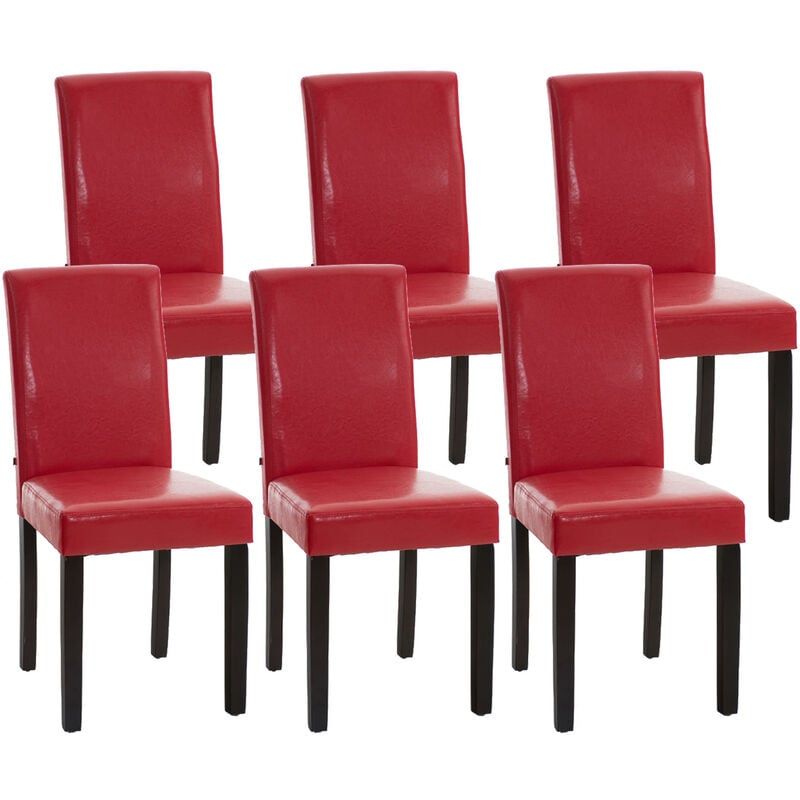 

CLP - Set De 6 Sillas De Comedor Ina ~ Base Marrón Oscuro Rojo