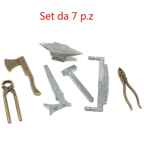 Set 7 Attrezzi in Miniatura Fabbro Miniatura per Presepe 86260