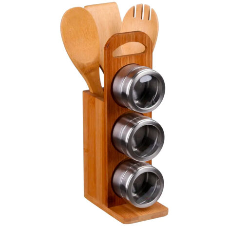 Set 7 Pezzi Con 3 Porta Spezie Utensili E Organizer