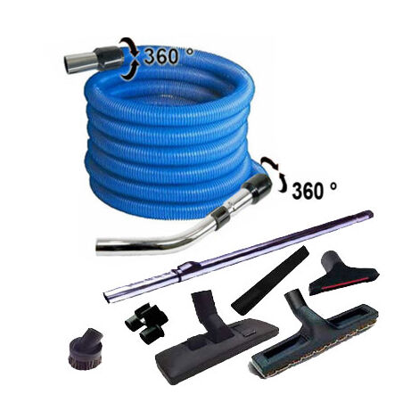 Set 8 accessoires + 1 flexible bleu standard - longueur au choix (de 4 à 15m) - 6m