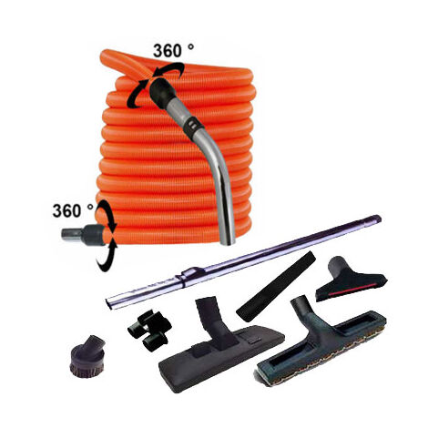 Set 8 accessoires + 1 flexible orange standard - longueur au choix (de 4 à 15m) - 14m