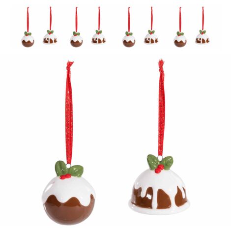 Set 8 addobbi per albero di Natale a forma di dolcetto in ceramica