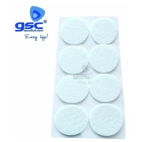Set 8 adesivi rotondi in feltro Ø25mm bianco GSC 003802752