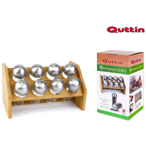 SET 8 ESPECIEROS SOPORTE BAMBU QUTTIN