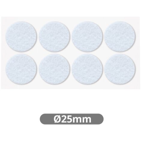 Set 8 fieltros adhesivos redondos Ø25mm Blanco GSC 003802752