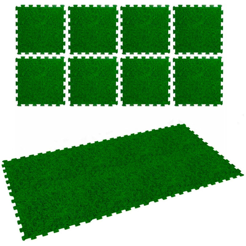 Set 8 Piastrelle Prato Con Aggancio 50x50cm