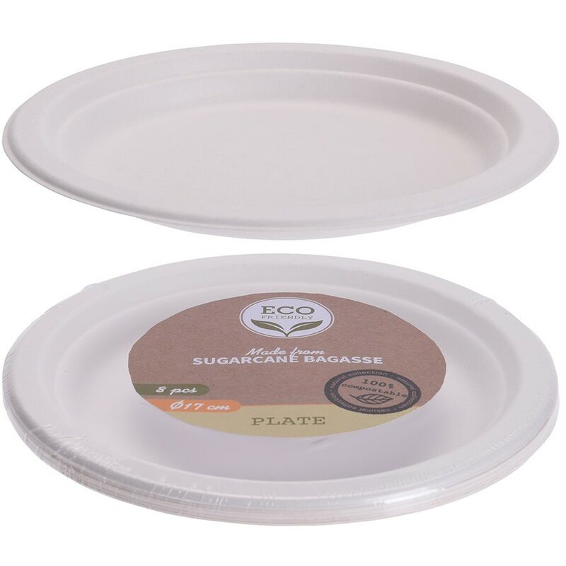 

Set 8 Platos Carton Biodegradable 17Cm.